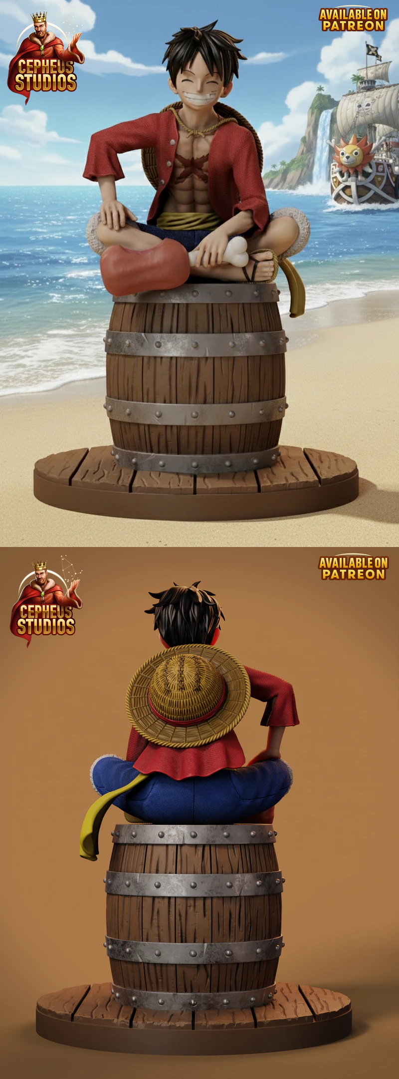 Luffy One Piece 3D Printable Figure STL Model STL model for 3D printing