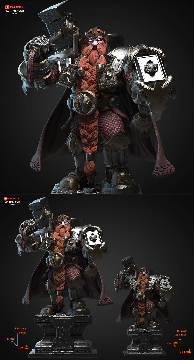 Magni Bronzebeard 3D Printable STL Model STL model for 3D printing