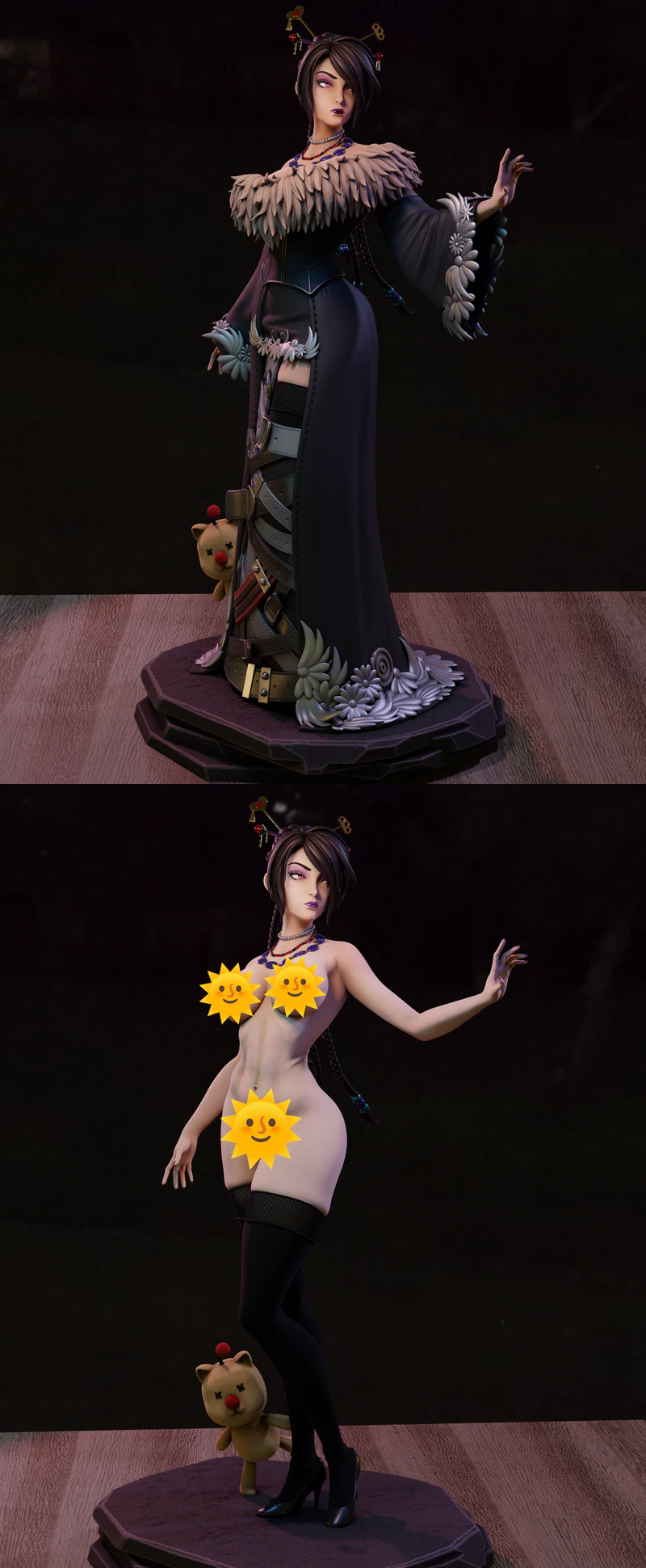 Lulu Final Fantasy STL File for 3D Printing Miniature STL model for 3D printing