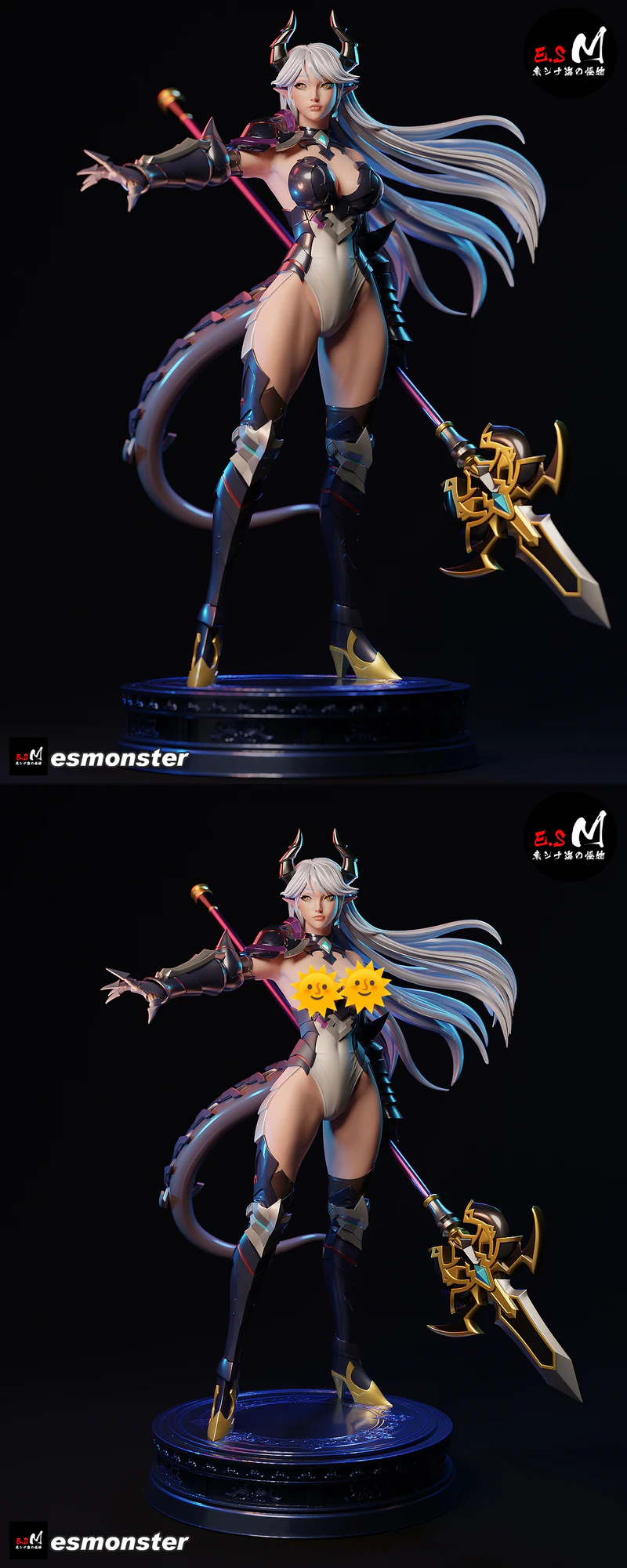 Luna – Moonlit Sorceress Figurine STL model for 3D printing