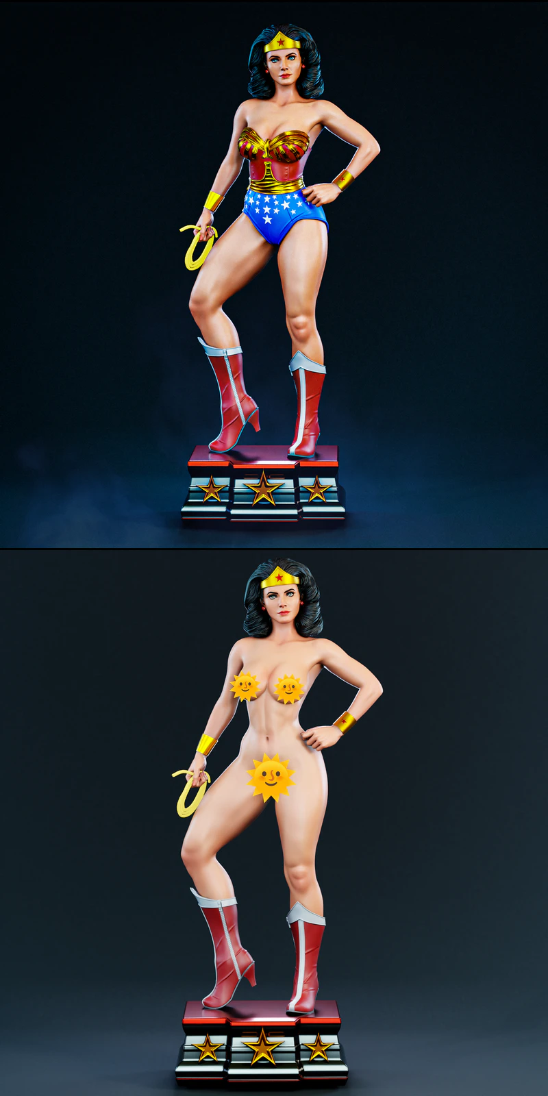 Lynda Carter Wonder Woman STL model for 3D printing
