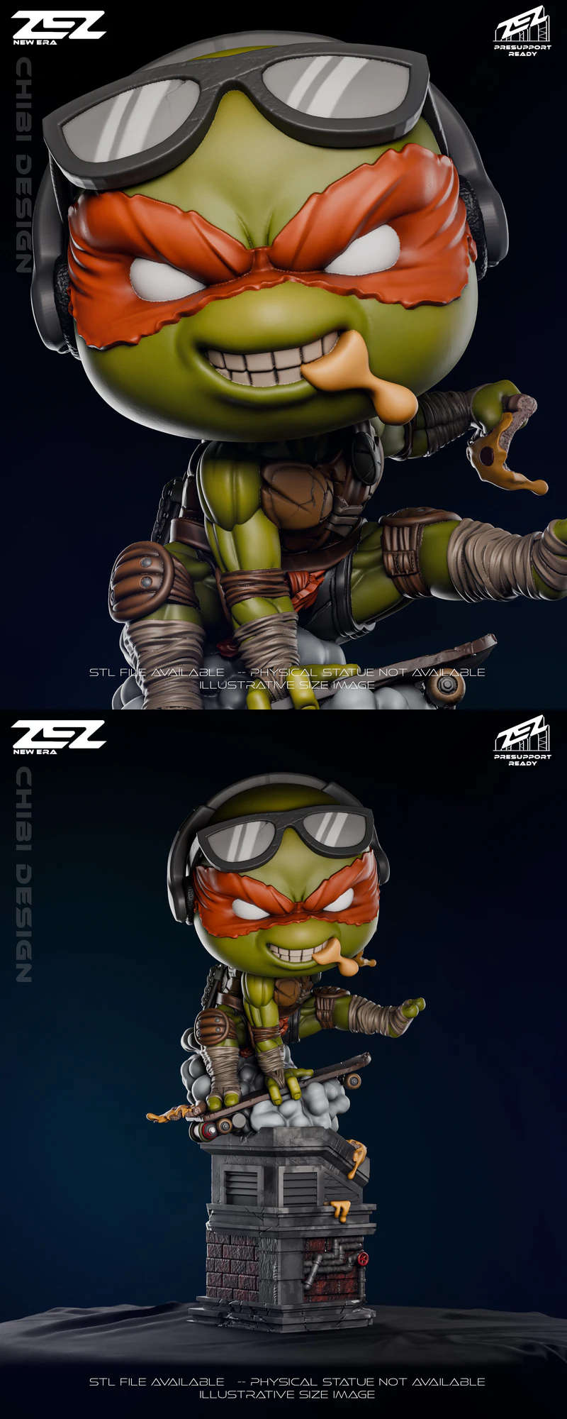 MICHELANGELO CHIBI STL model for 3D printing