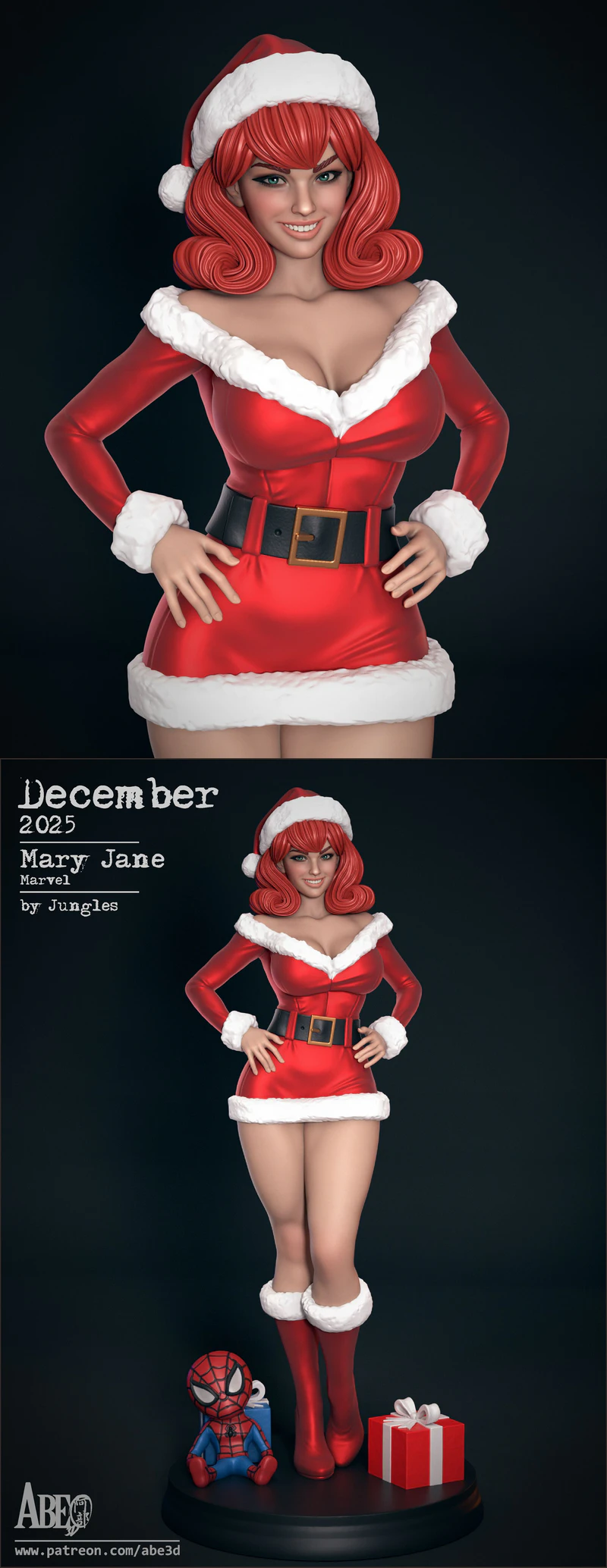 MJ Mrs Claus pinup STL Figure for 3D Printing STL model for 3D printing