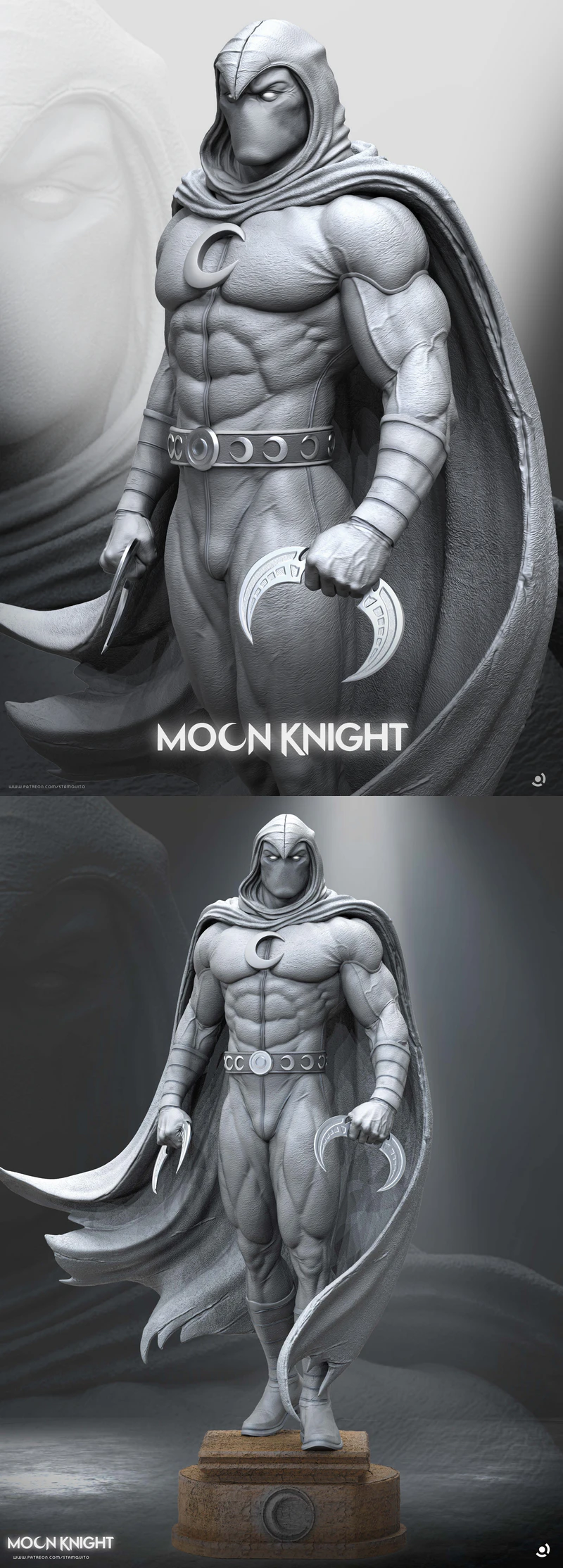 Moon Knight STL for 3D Printing STL model for 3D printing