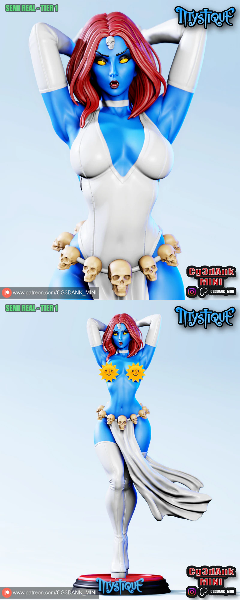 MYSTIQUE STL model for 3D printing
