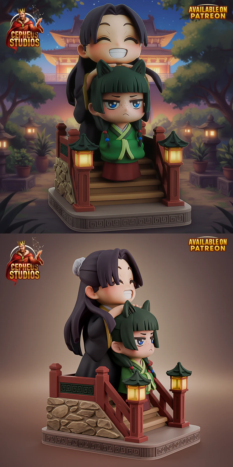 Maomao X Jinshi Chibi – The Apothecary Diaries STL model for 3D printing