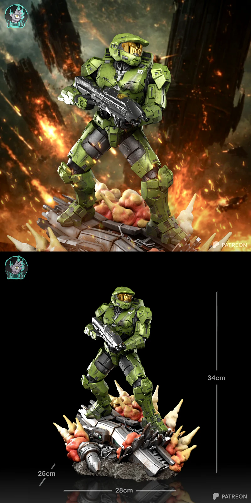 Master Chief 3D Printable Figure STL Model STL model for 3D printing