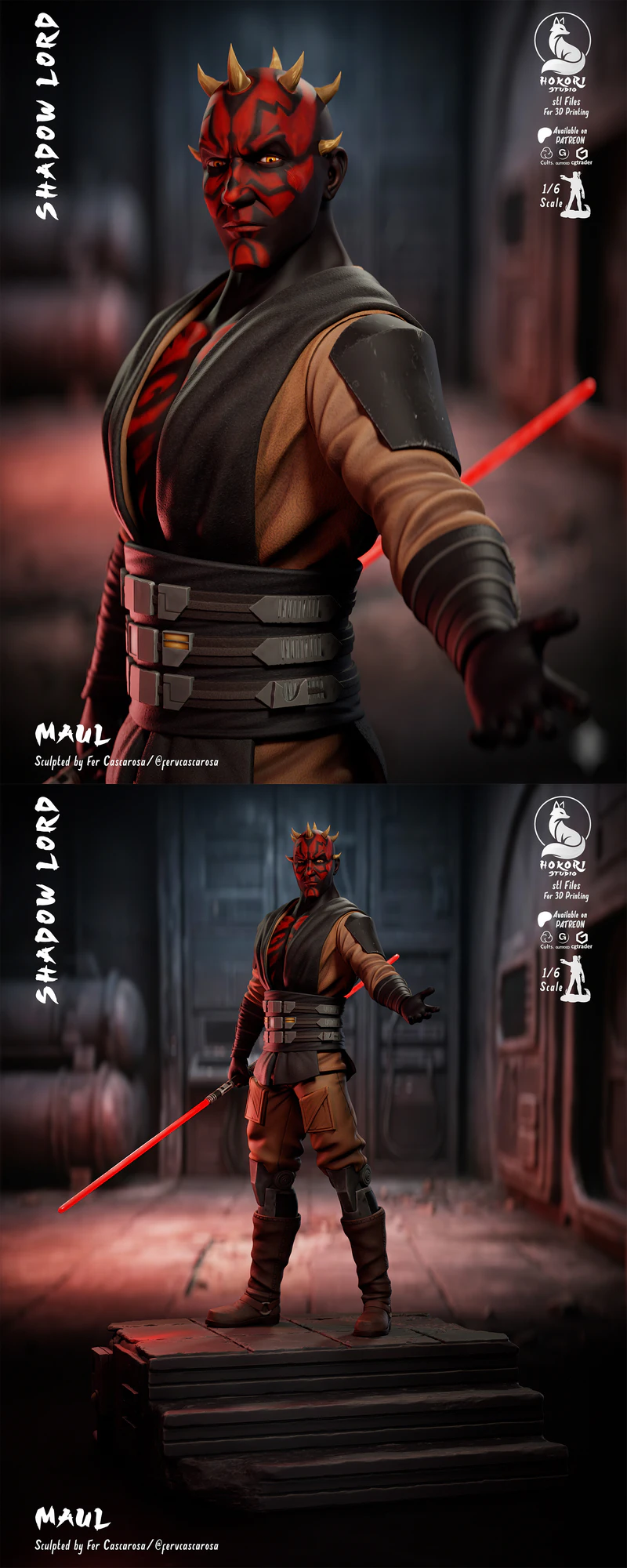 Maul Shadow Lord STL model for 3D printing