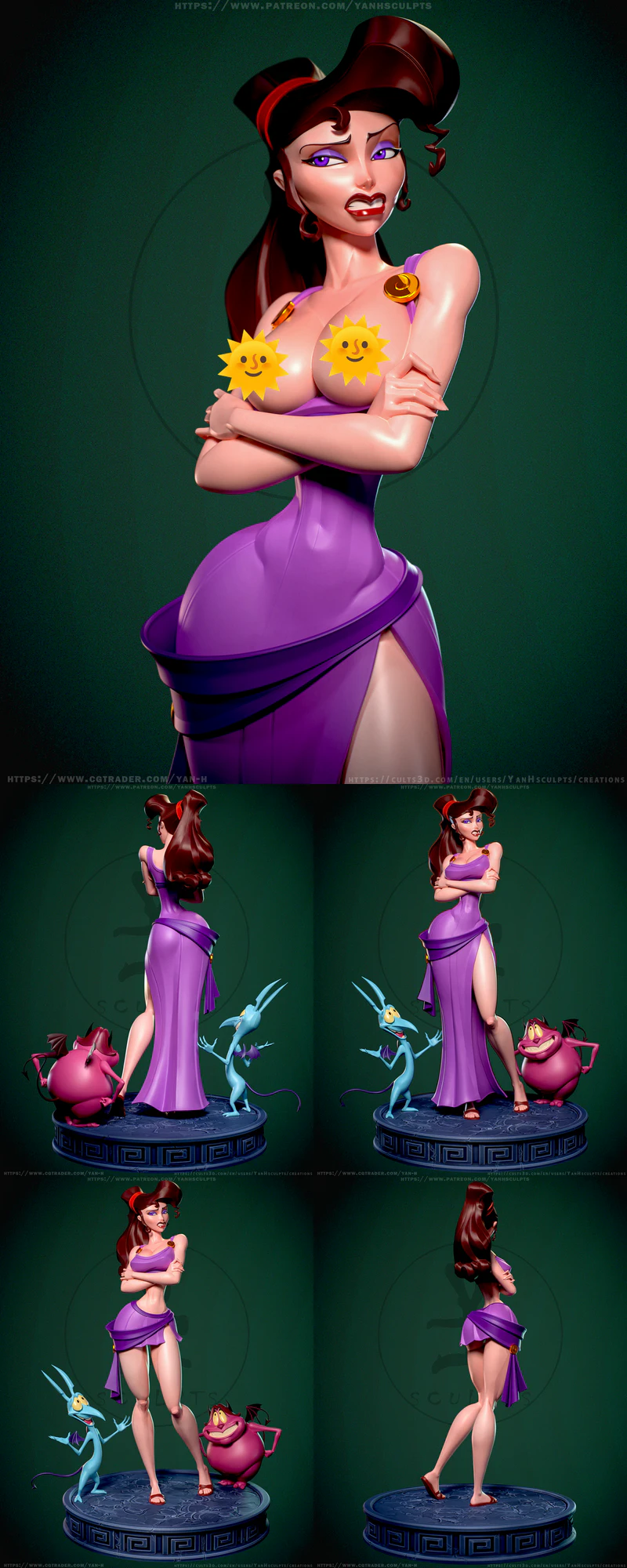 Megara and her companions STL model for 3D printing