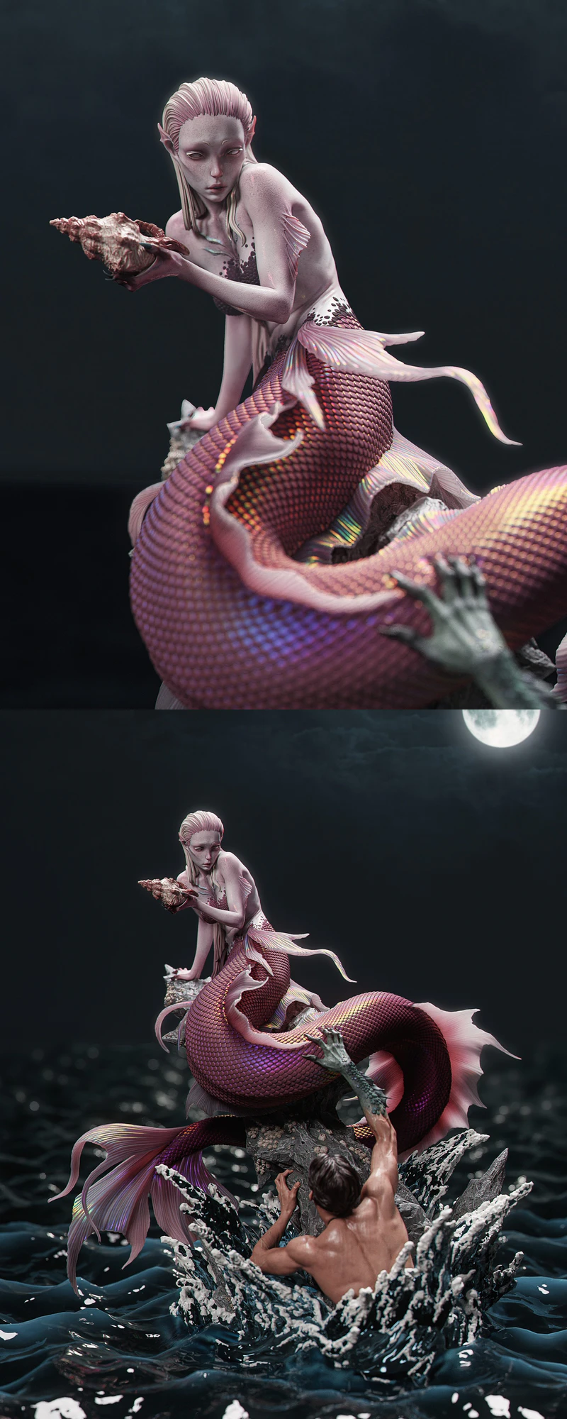 Mermaid STL File for 3D Printer STL model for 3D printing