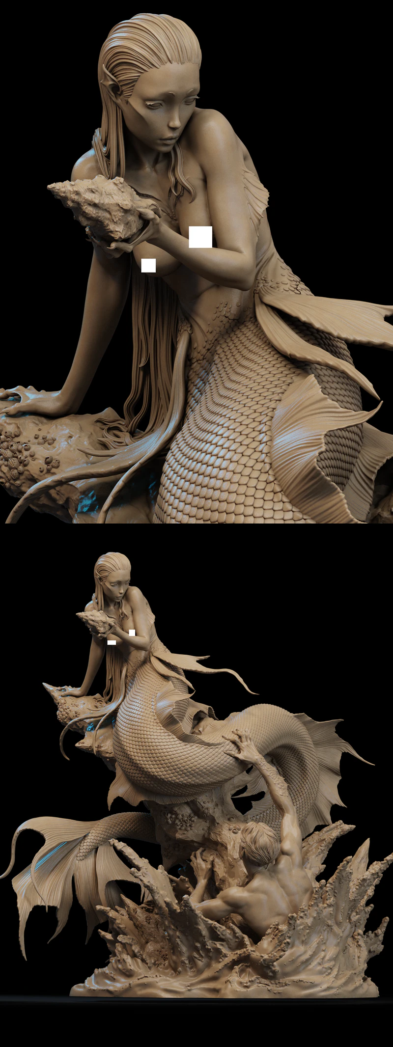 Mermaid Extra STL 3D Printable Miniature STL model for 3D printing