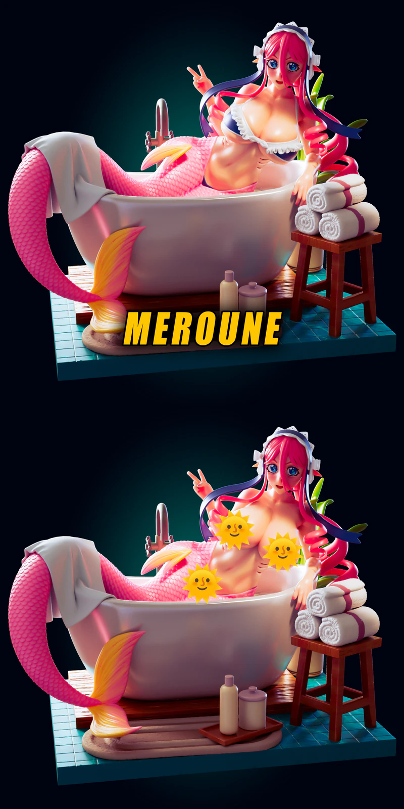 Meroune Mermaid Monster Girl 3D Printable STL Figure STL model for 3D printing