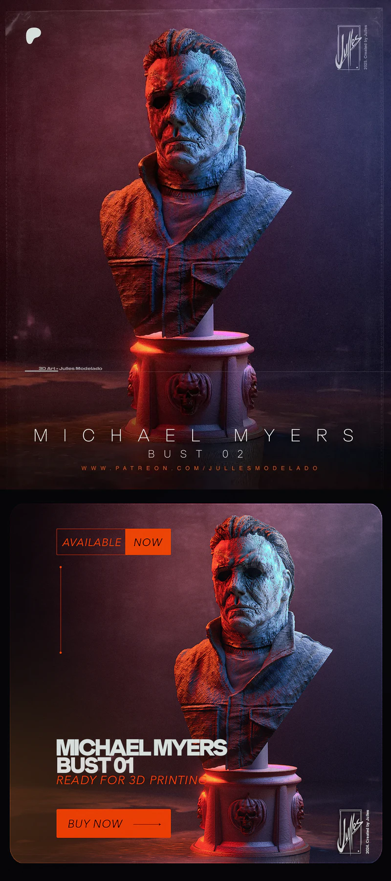 Michael Myers Horror Bust STL File STL model for 3D printing