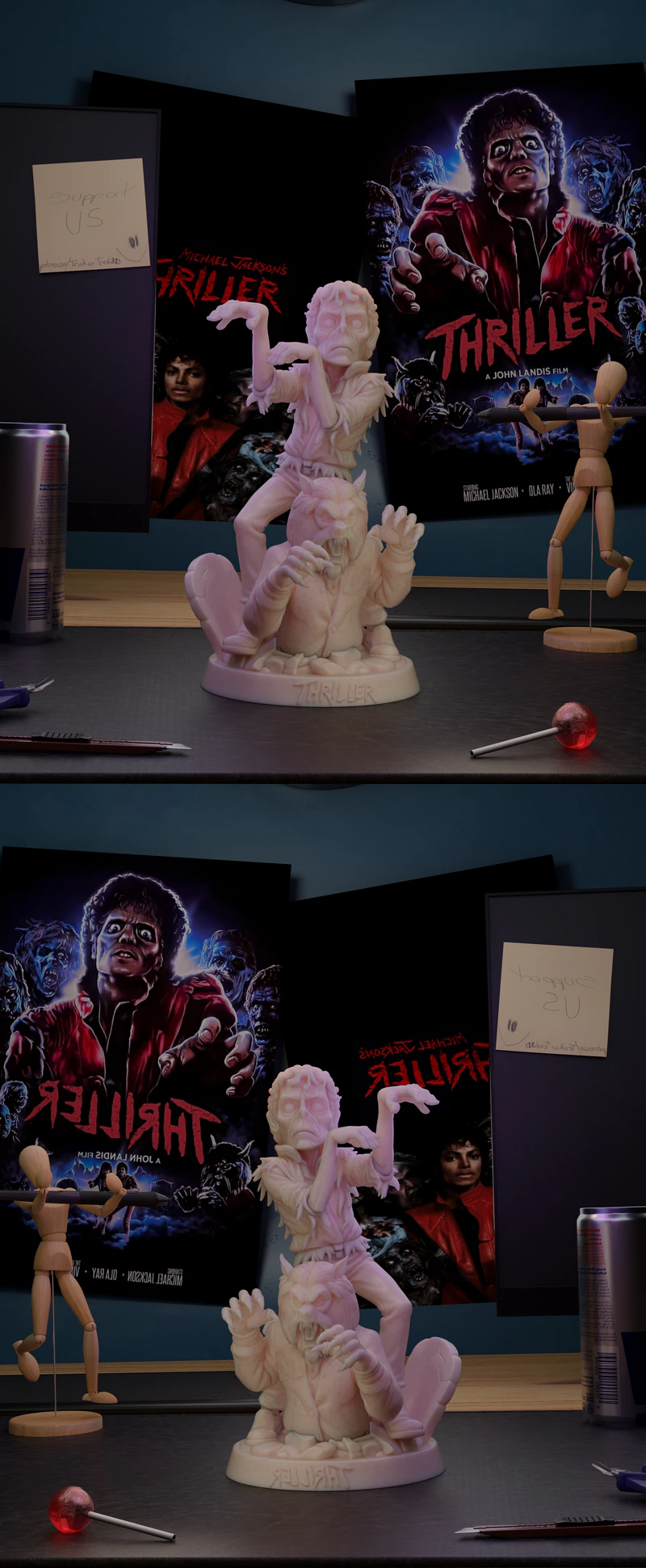 Michael Thriller Werewolf Statue STL File for 3D Printing STL model for 3D printing