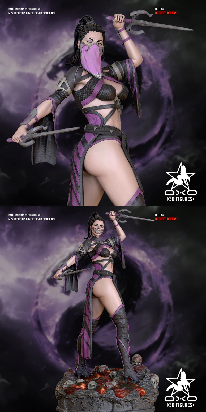 Mileena Tabletop Miniature Figure STL model for 3D printing