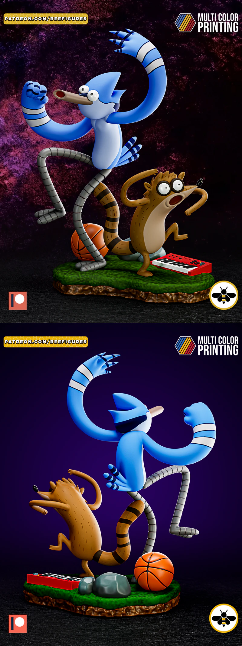 Mordecai and Rigby Regular Show 3D Printable Miniature STL File STL model for 3D printing