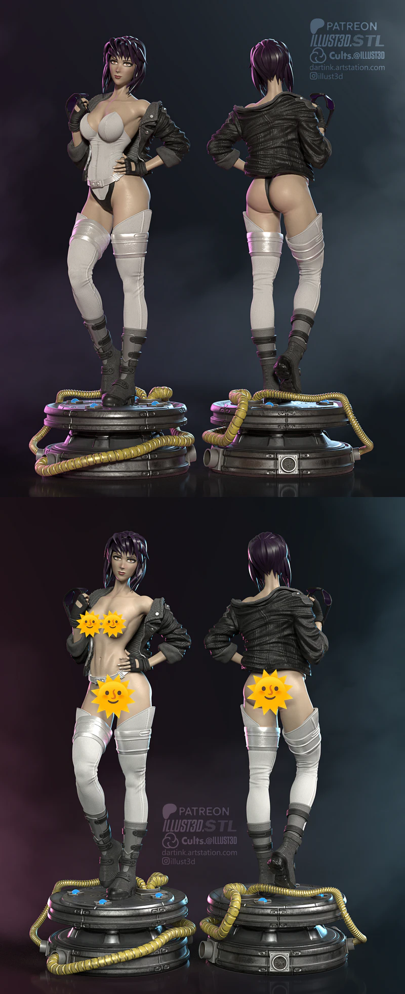 Motoko Kusanagi Fanart 3D Printable STL File STL model for 3D printing