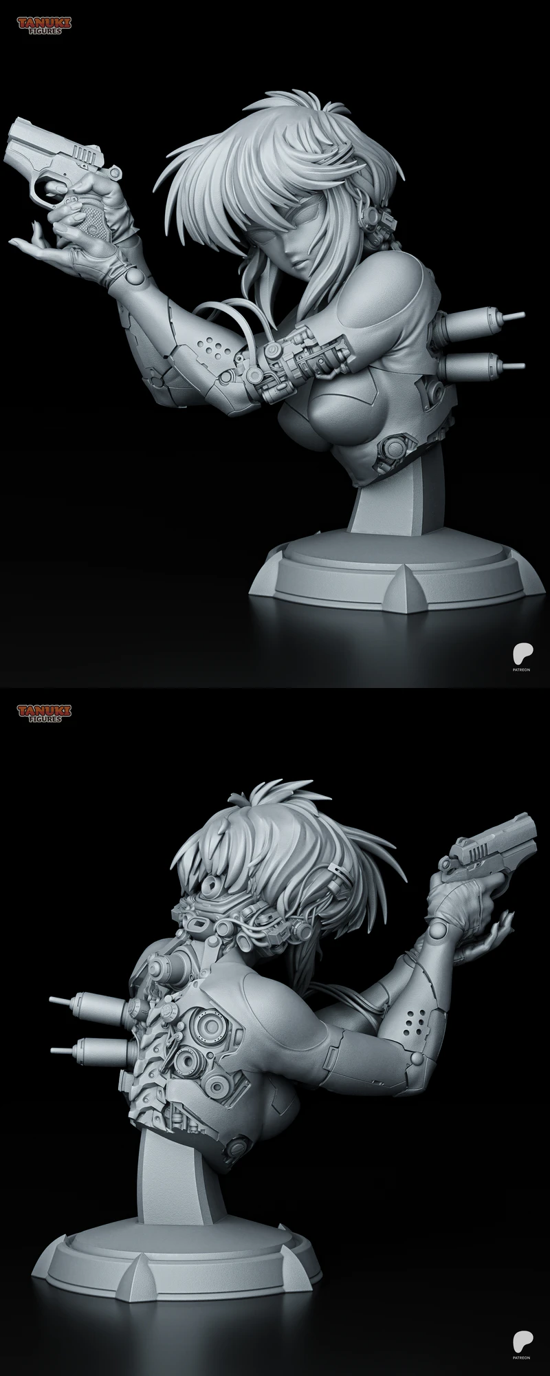 Motoko – Ghost in the Shell – Bust STL model for 3D printing