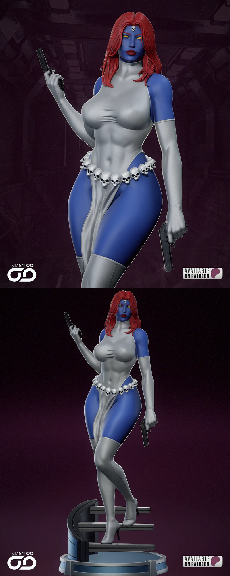 Mystique Female Figure 3D Printable STL Model STL model for 3D printing