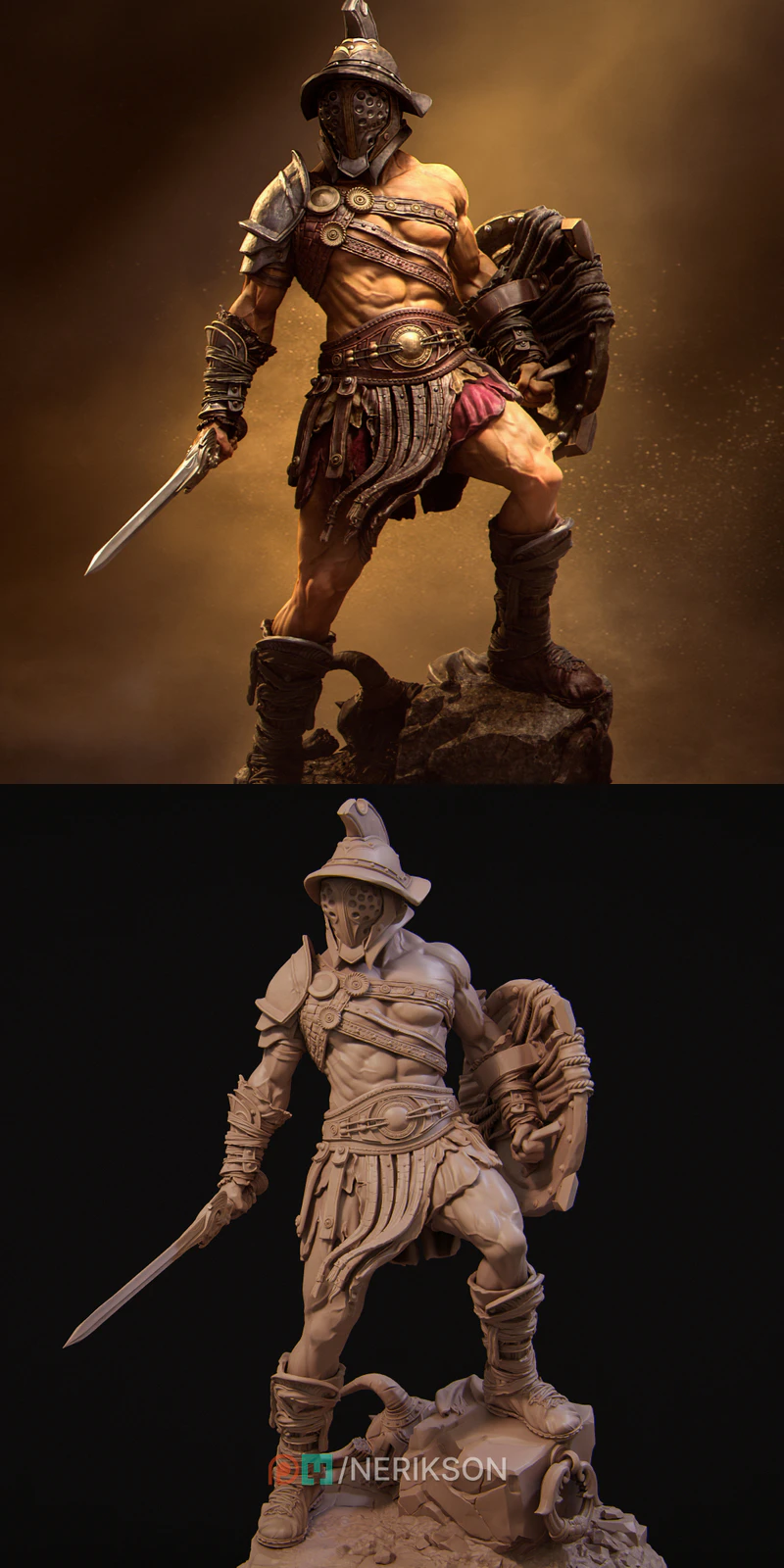 Gladiator Swordsman Miniature STL for 3D Printing STL model for 3D printing