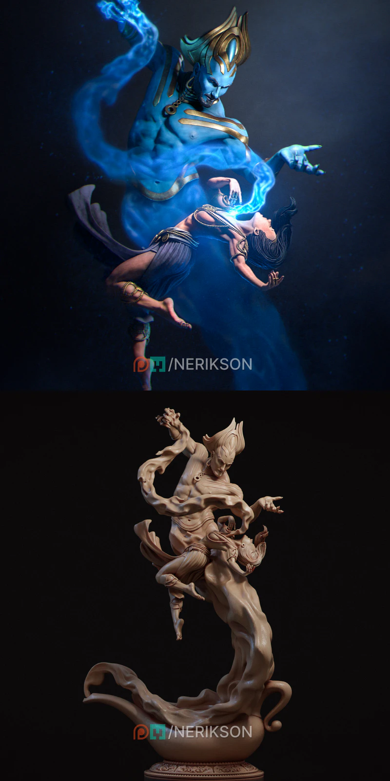 Wish – Mystic Spirit Encounter Diorama STL model for 3D printing