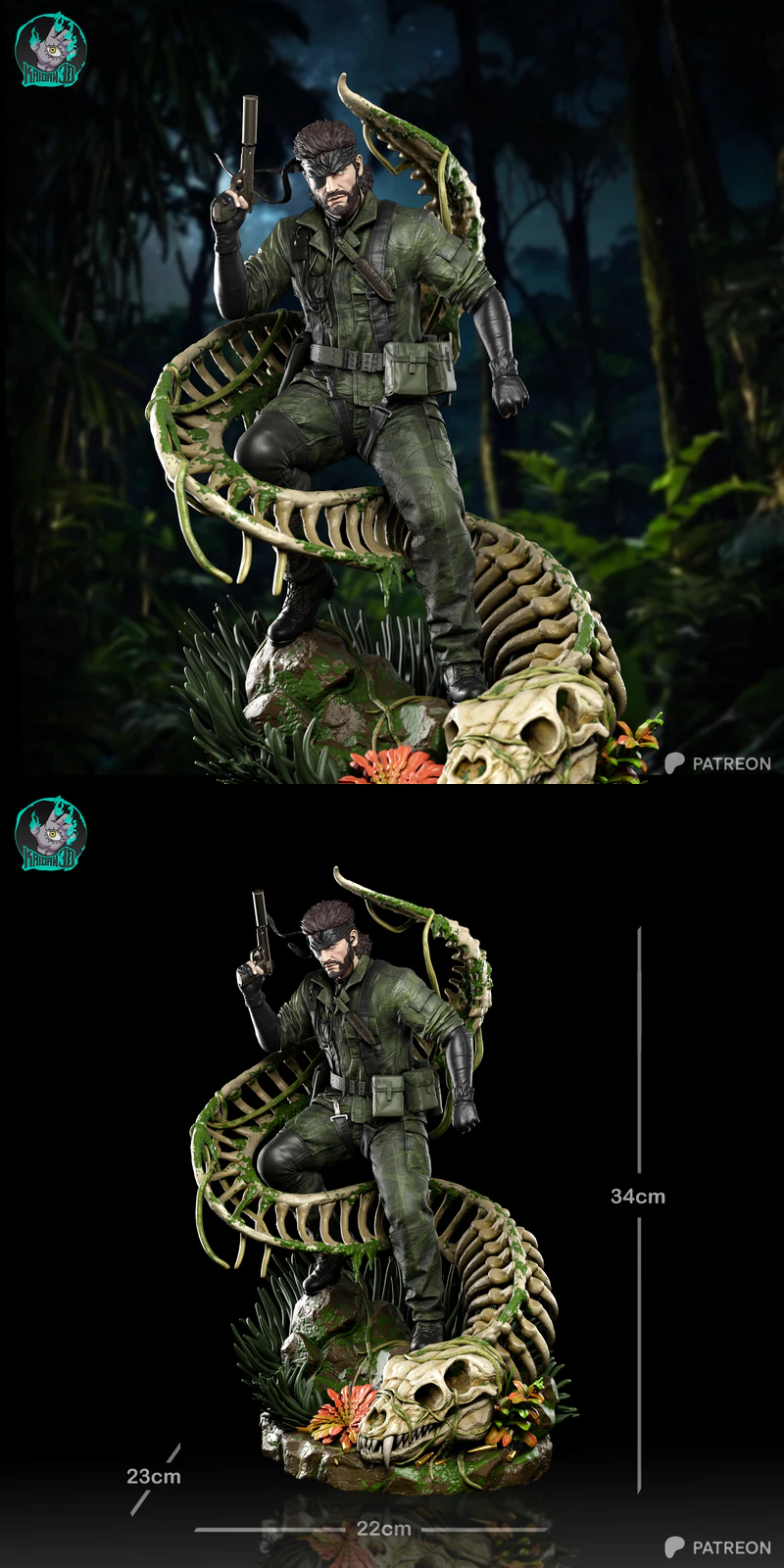 Naked Snake 3D Printable STL Model STL model for 3D printing