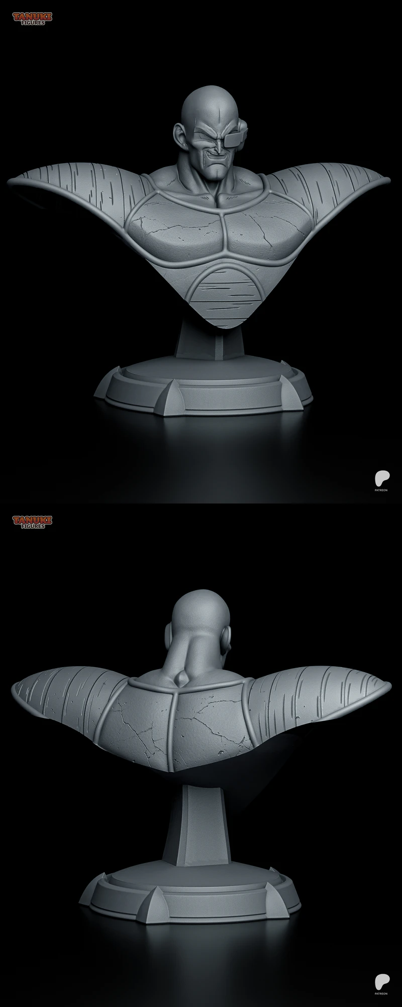 Nappa Dragon Ball Z Bust STL File for 3D Printer STL model for 3D printing