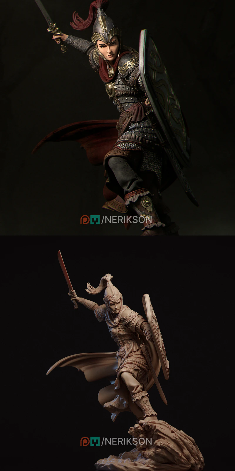 Nastasya The Shield Maiden STL model for 3D printing