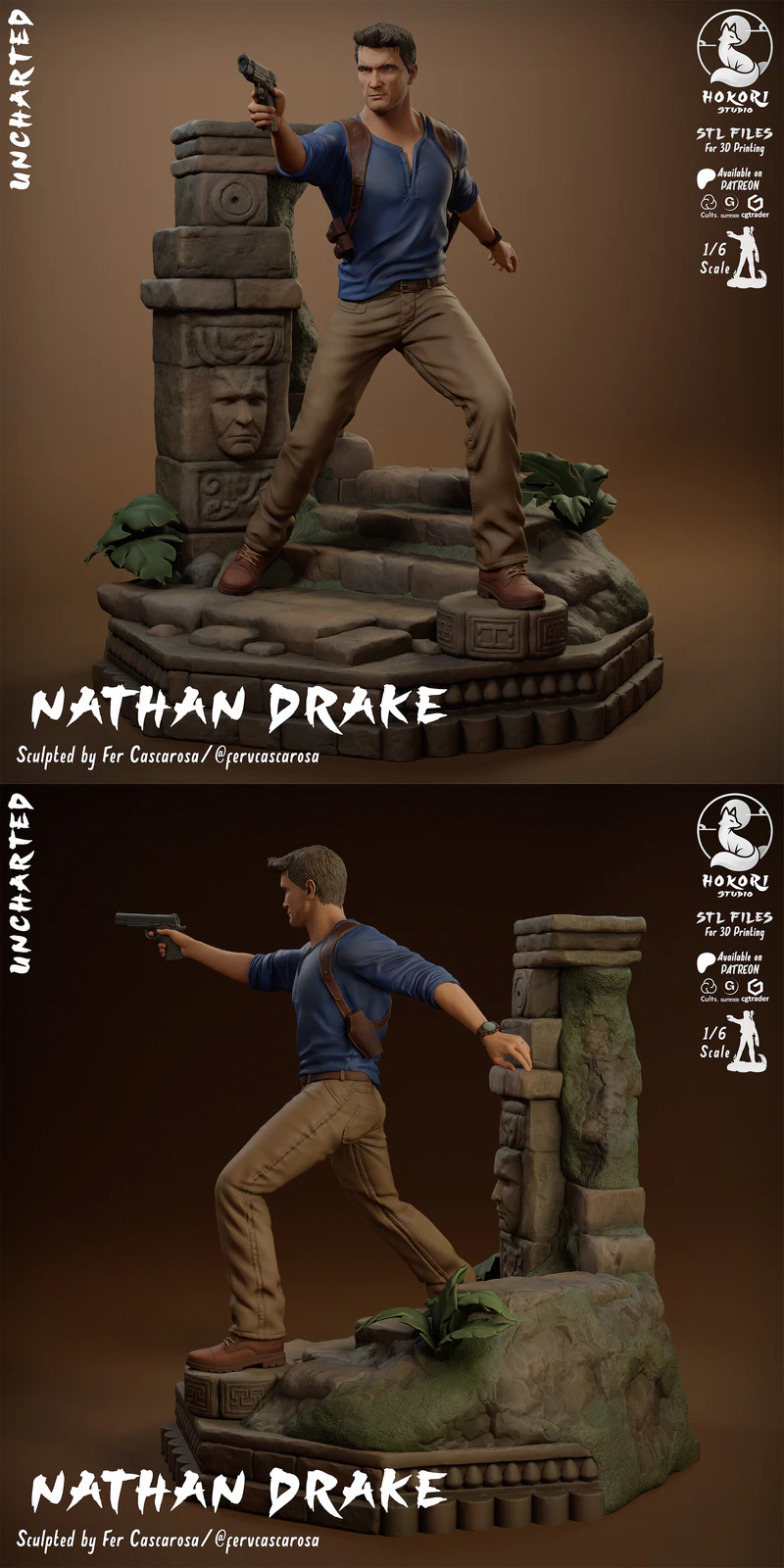 Nathan Drake STL model for 3D printing