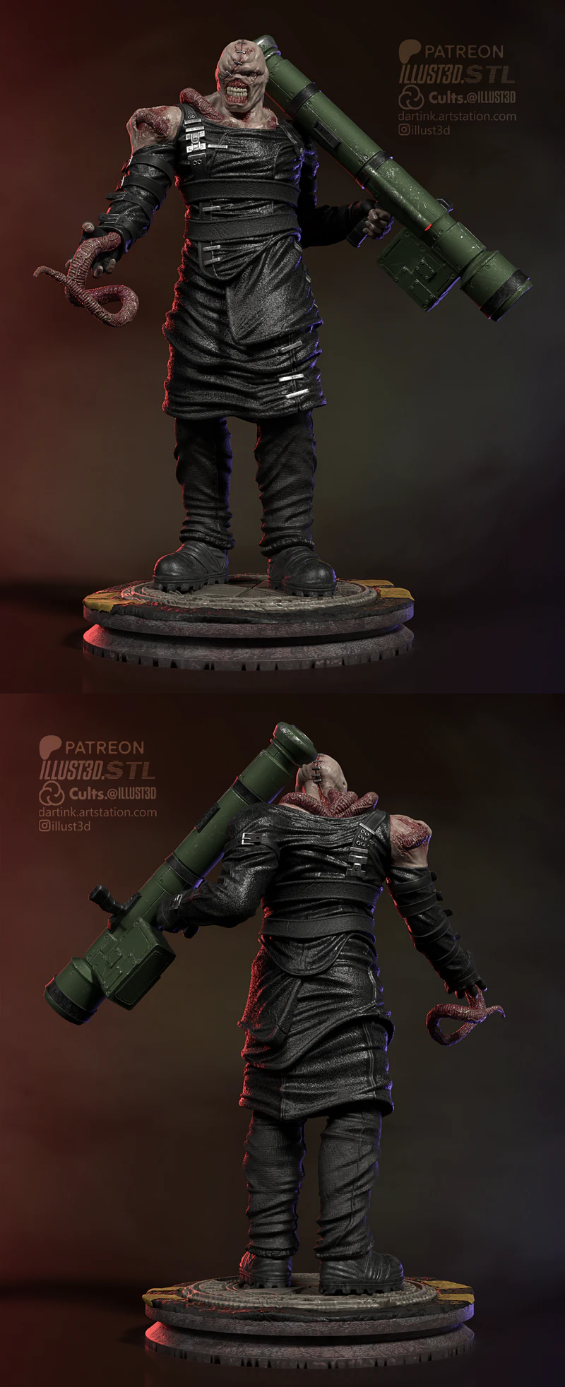 Nemesis RE3 Fanart 3D Printable STL Model STL model for 3D printing