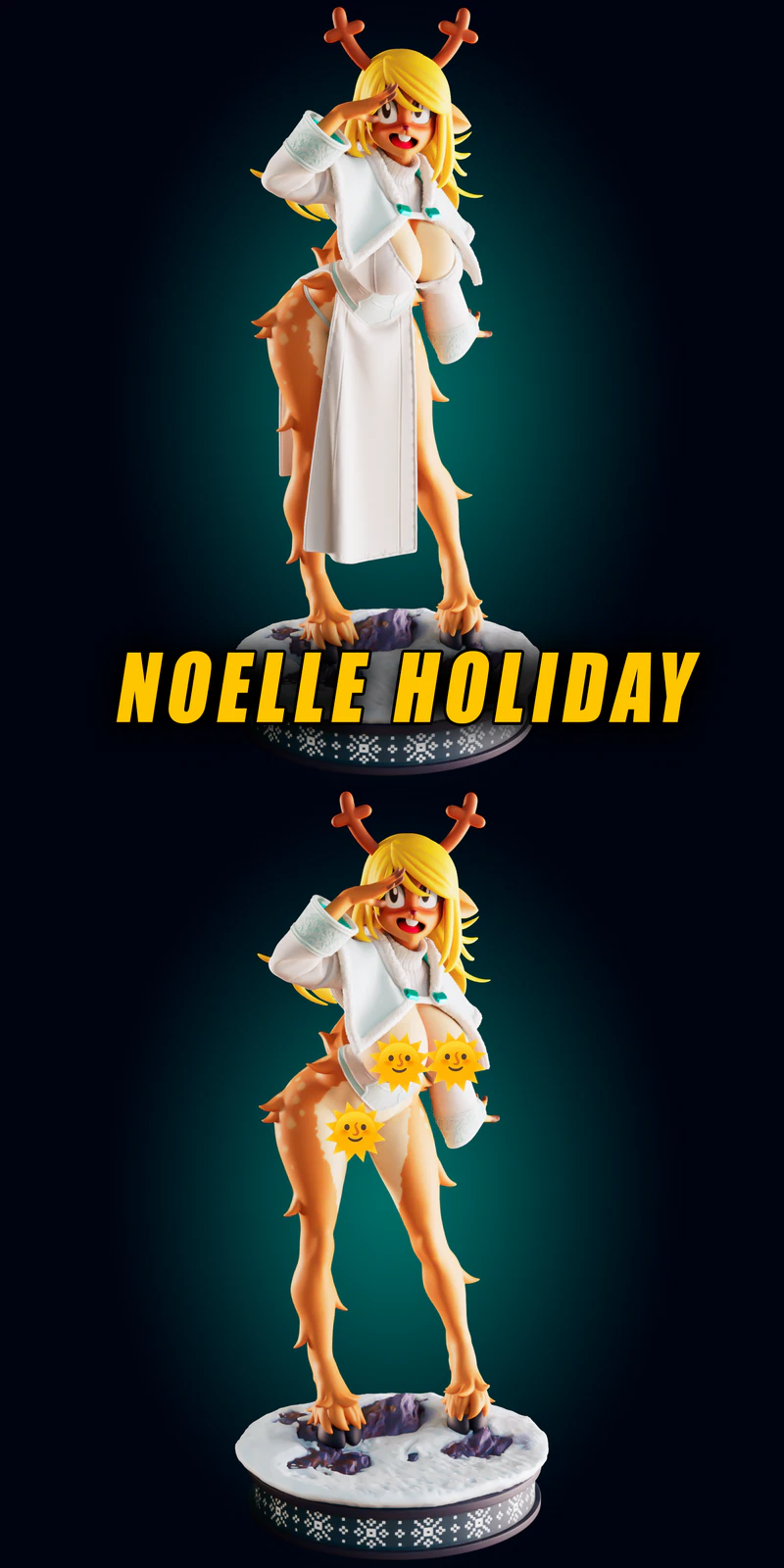 Noelle Holiday Cute Deer Girl STL Figure for 3D Printing STL model for 3D printing