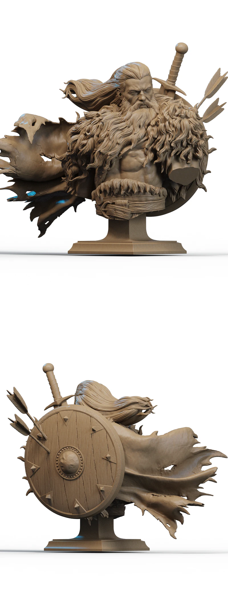 North Warrior Bust STL model for 3D printing