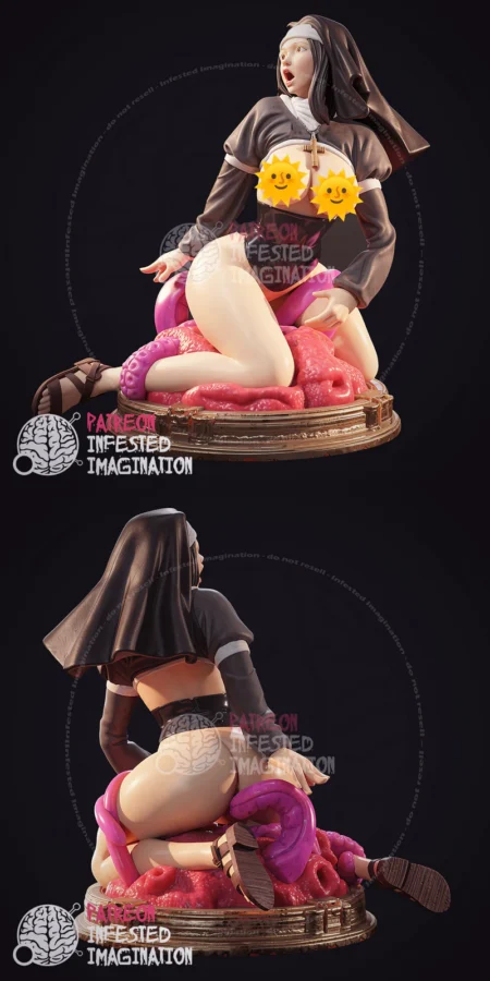 Nun sculpt STL model for 3D printing