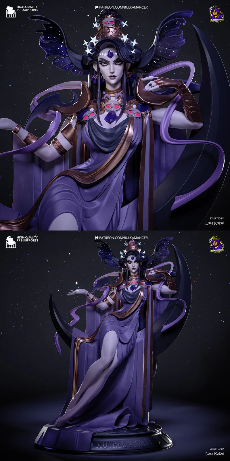 Nyx (Hades) the Shadowy Goddess 3D Printable STL Model STL model for 3D printing