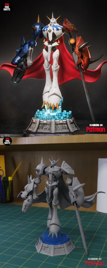 Omegamon Digimon STL model for 3D printing