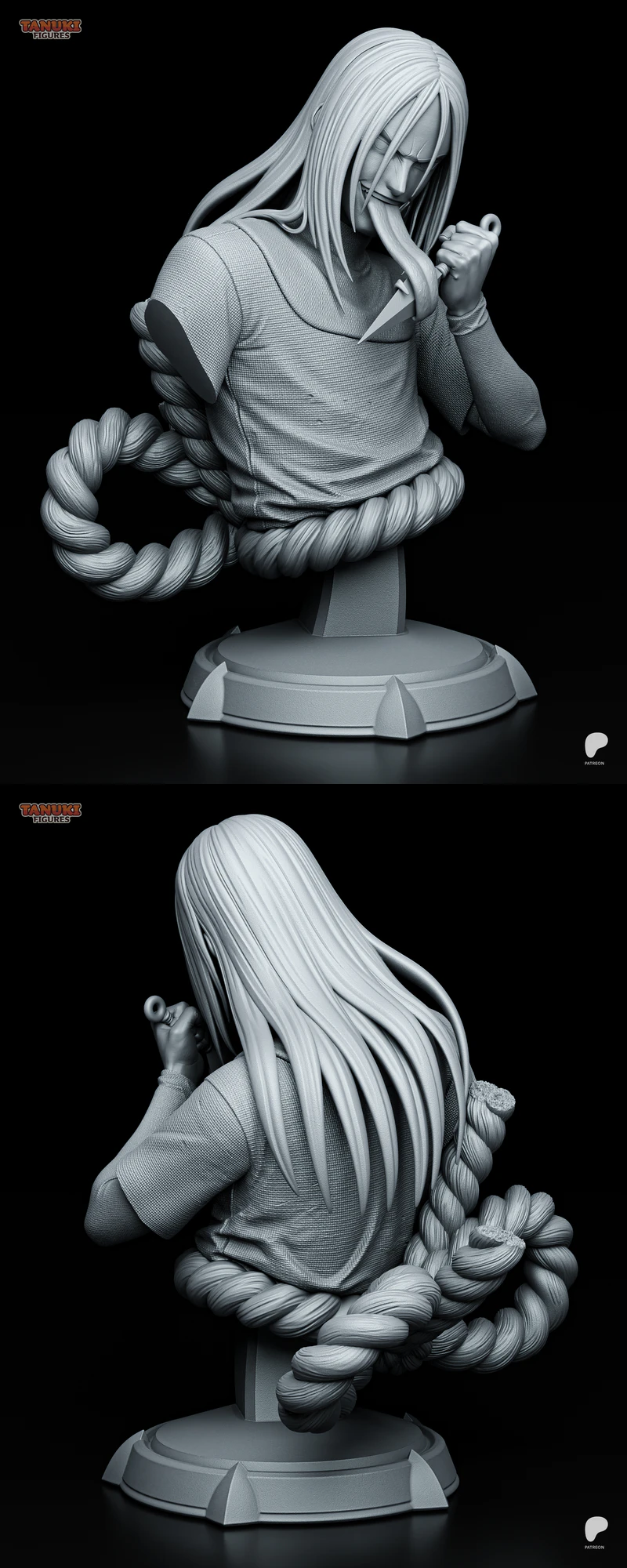 Orochimaru Naruto STL Bust 3D Printable Model STL model for 3D printing