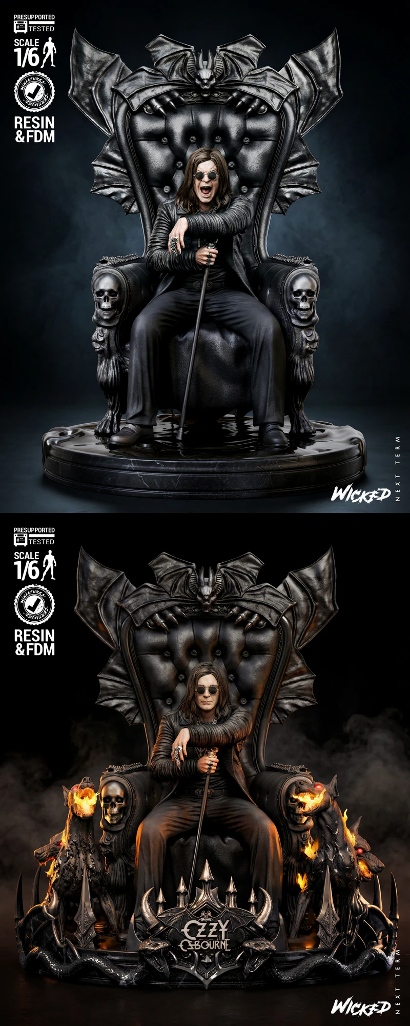 Ozzy Osburne Sculpture STL model for 3D printing