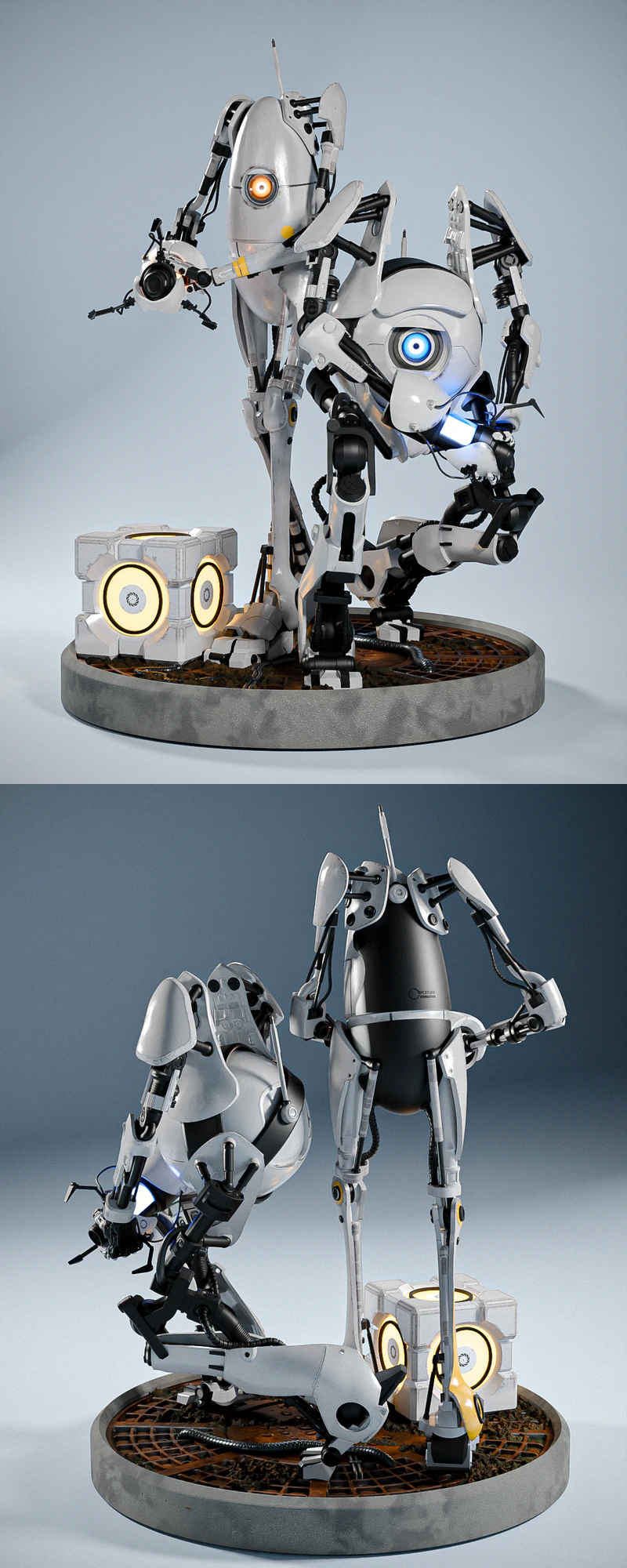 P-body and ATLAS (Portal Bots) STL model for 3D printing