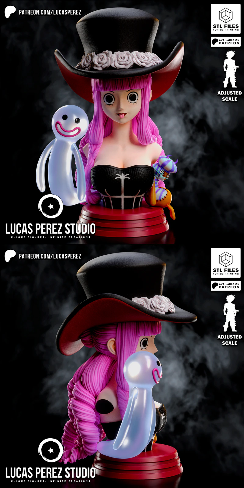 PERONA Ghost Princess STL Bust for 3D Printing STL model for 3D printing