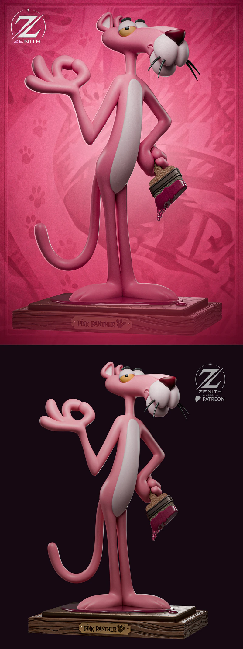PINK PANTHER STL model for 3D printing