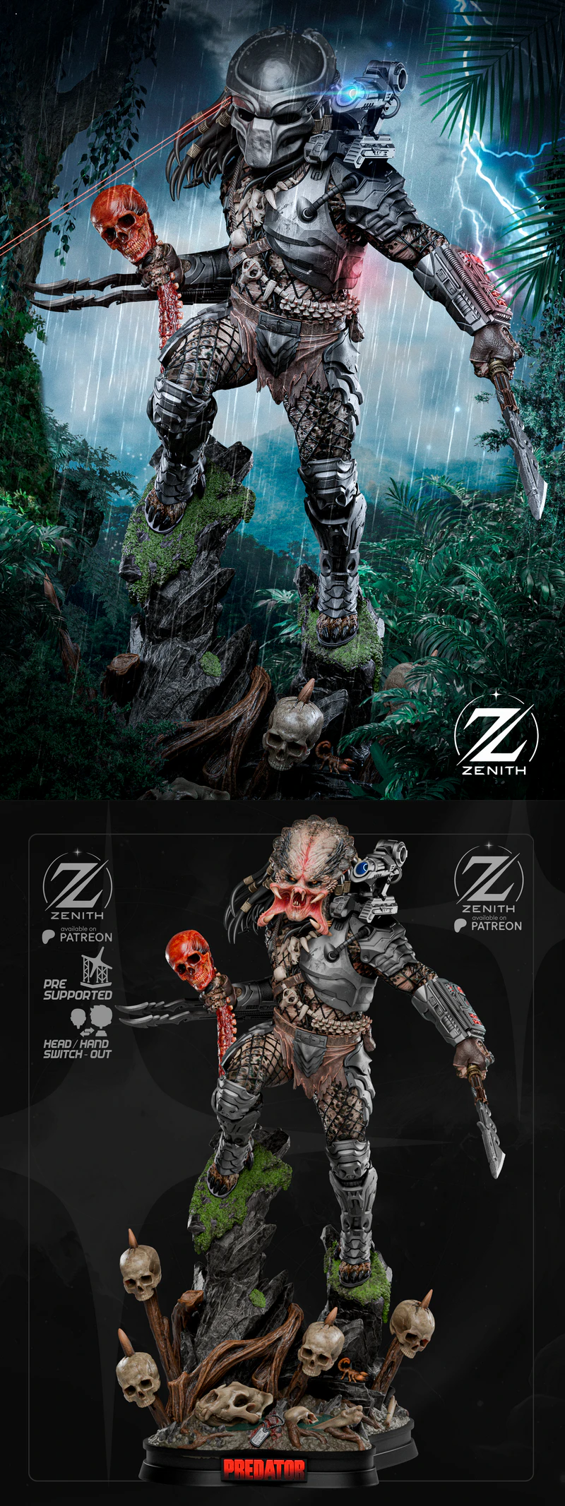 Predator STL 3D Printable Model for Resin Printer STL model for 3D printing