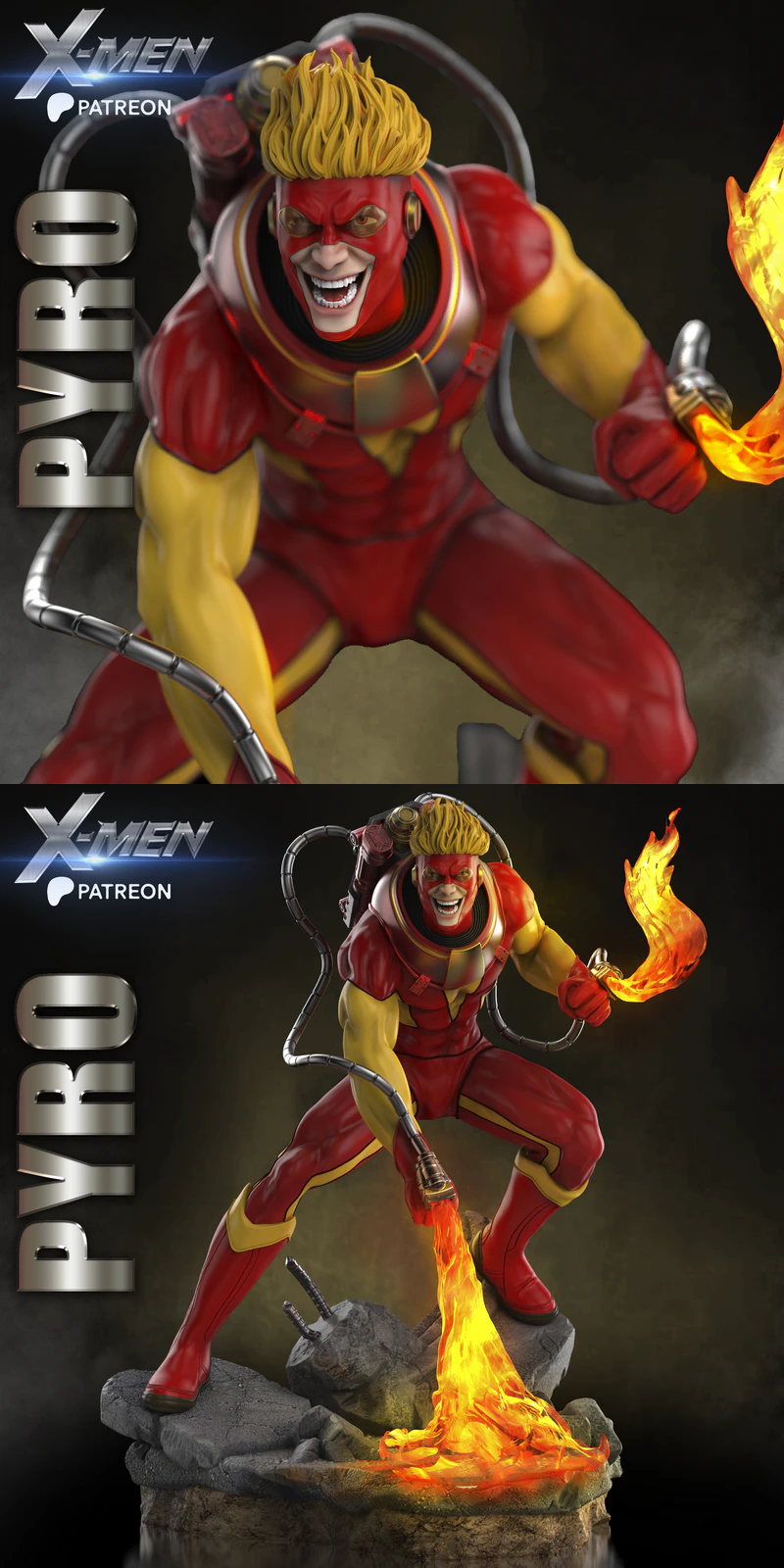 Pyro – Flame-Themed Character Figure STL model for 3D printing
