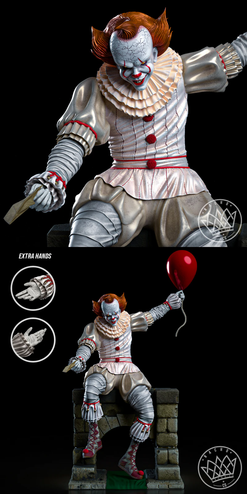 Pennywise from IT STL File for 3D Printing – Horror Figure Model STL model for 3D printing
