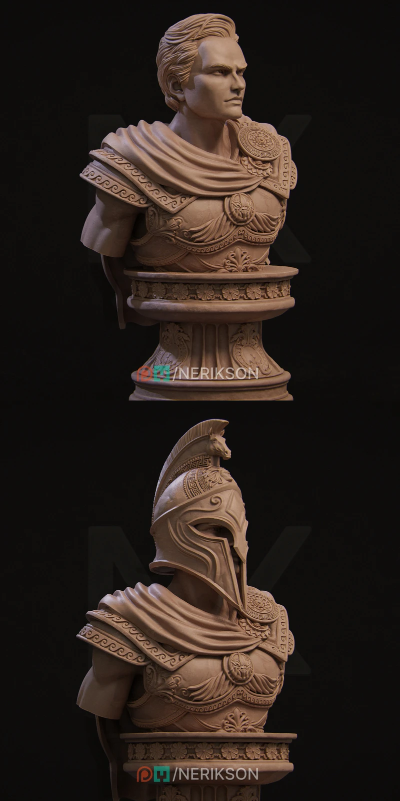 Perseus Bust STL model for 3D printing