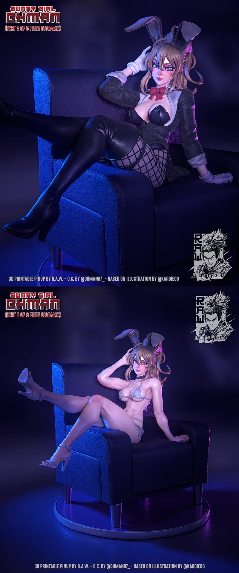 PinUp Bunny Girl Ohman 3D Printable Figure STL Model STL model for 3D printing