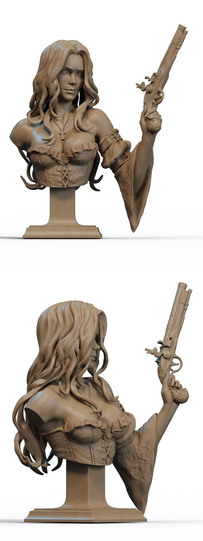 Pirate Bust 3D Printable STL Model STL model for 3D printing