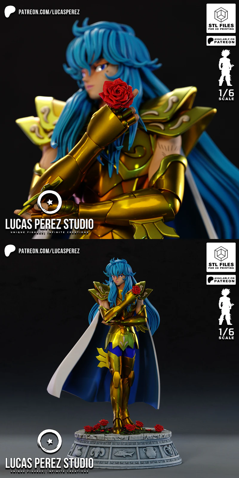 Pisces Aphrodite – Saint Seiya STL model for 3D printing