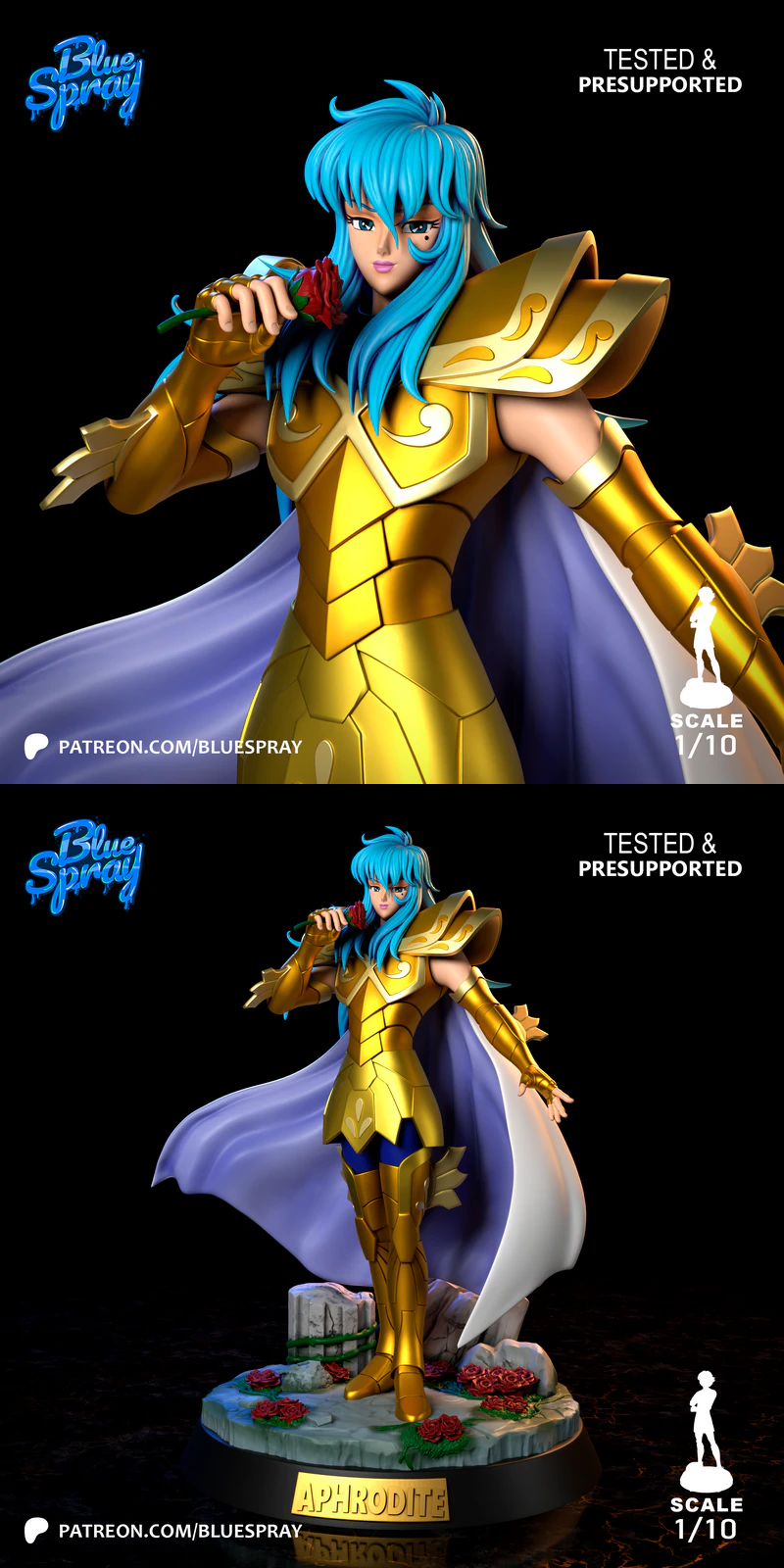 Pisces Aphrodite – Saint Seiya STL model for 3D printing