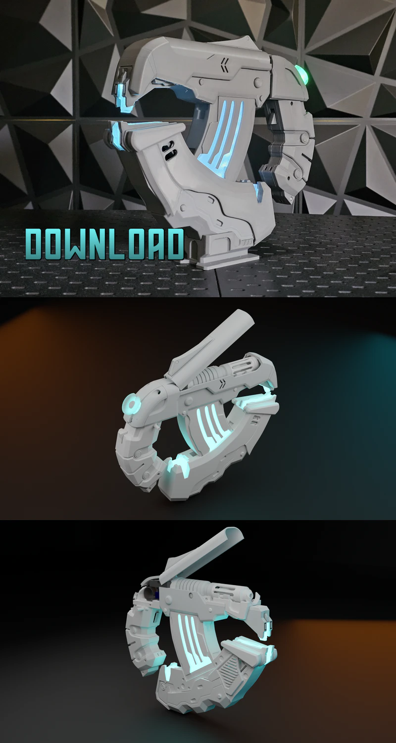 Plasma Pistol 3D Printable Model for FDM Printers STL model for 3D printing