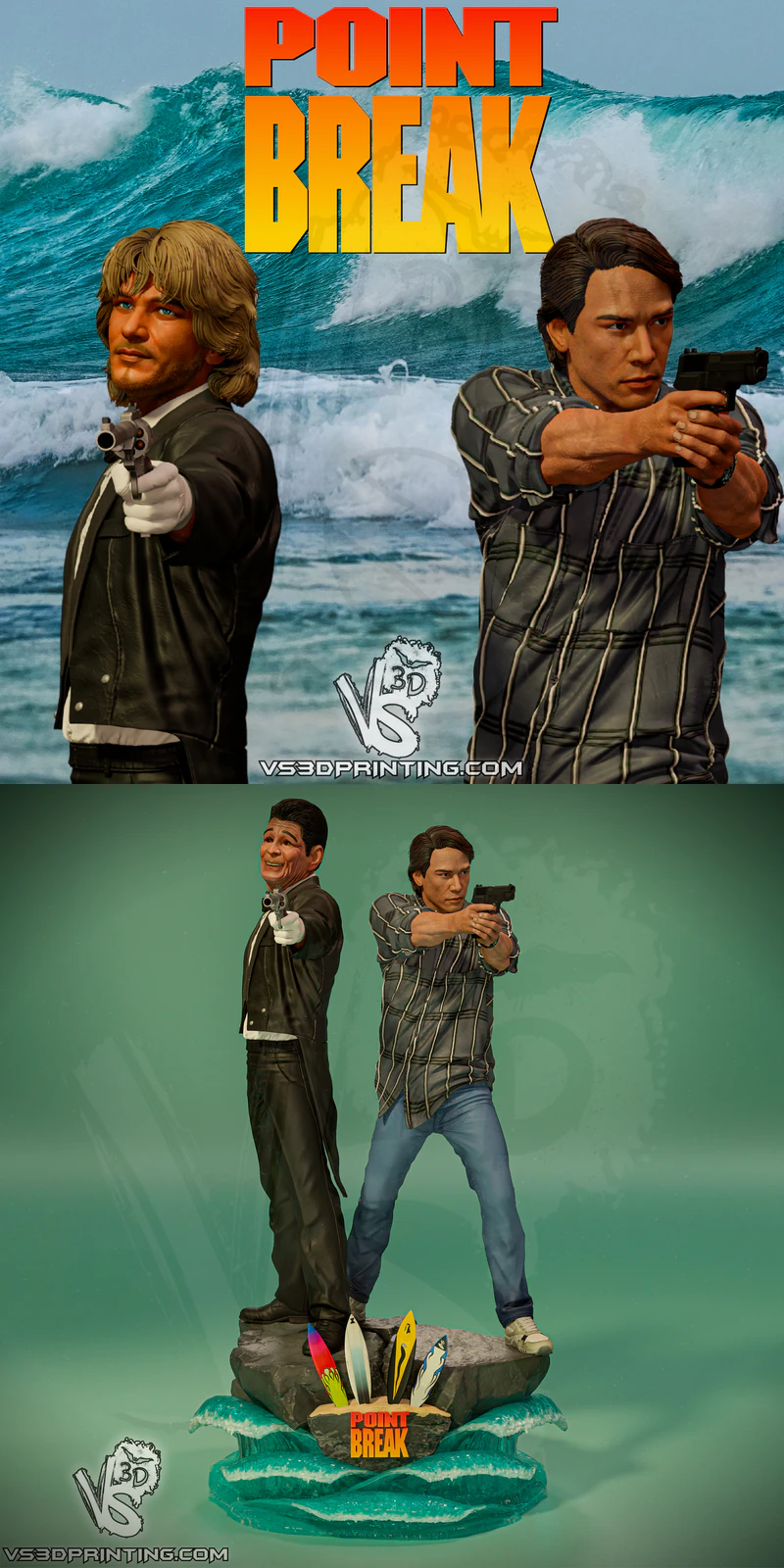 Point Break Ocean Diorama STL File for 3D Printing STL model for 3D printing